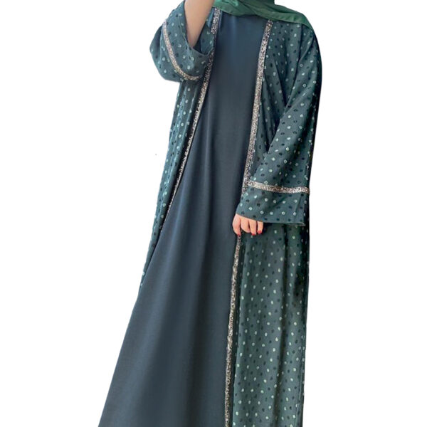 Kimono Fawziya fleuri vert